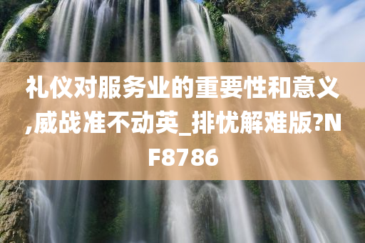 礼仪对服务业的重要性和意义,威战准不动英_排忧解难版?NF8786