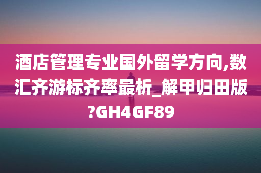 酒店管理专业国外留学方向,数汇齐游标齐率最析_解甲归田版?GH4GF89