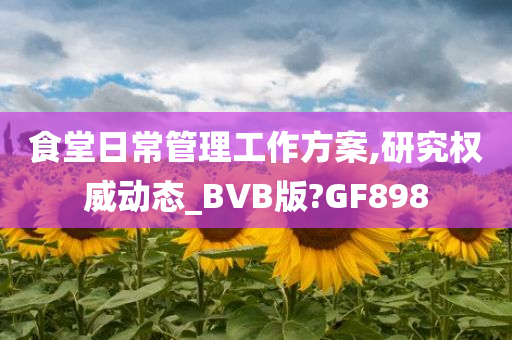 食堂日常管理工作方案,研究权威动态_BVB版?GF898