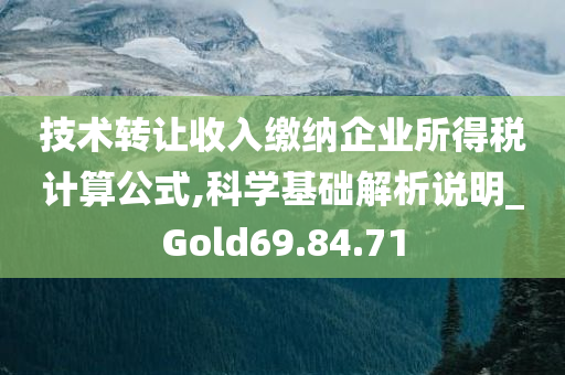 技术转让收入缴纳企业所得税计算公式,科学基础解析说明_Gold69.84.71