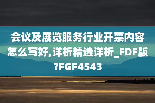 会议及展览服务行业开票内容怎么写好,详析精选详析_FDF版?FGF4543