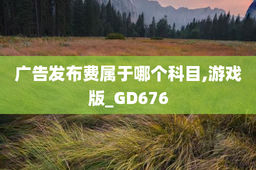 广告发布费属于哪个科目,游戏版_GD676