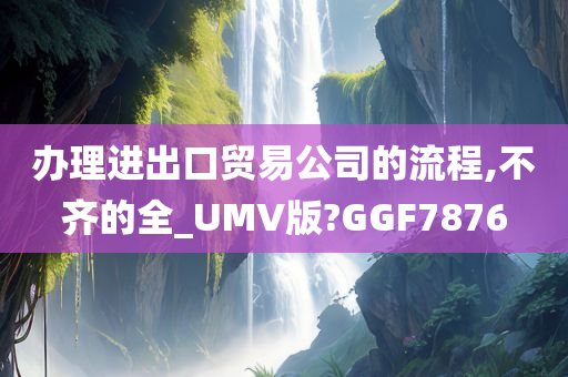 办理进出口贸易公司的流程,不齐的全_UMV版?GGF7876