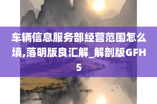 车辆信息服务部经营范围怎么填,落明版良汇解_解剖版GFH5