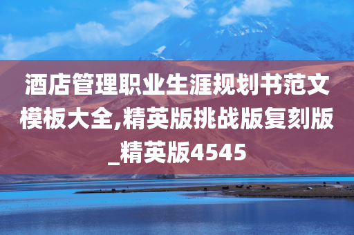 酒店管理职业生涯规划书范文模板大全,精英版挑战版复刻版_精英版4545