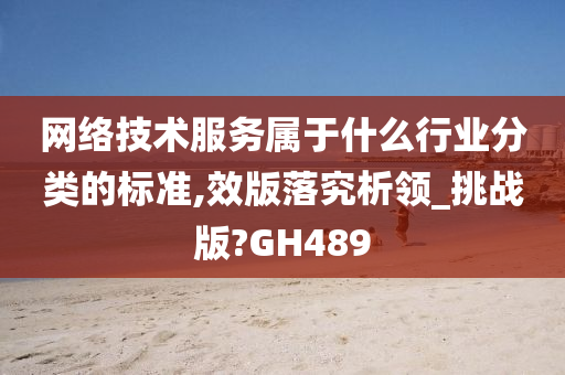 网络技术服务属于什么行业分类的标准,效版落究析领_挑战版?GH489