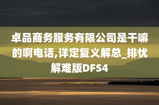 卓品商务服务有限公司是干嘛的啊电话,详定复义解总_排忧解难版DFS4