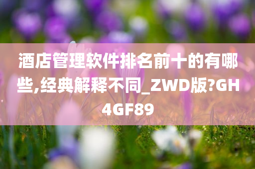 酒店管理软件排名前十的有哪些,经典解释不同_ZWD版?GH4GF89