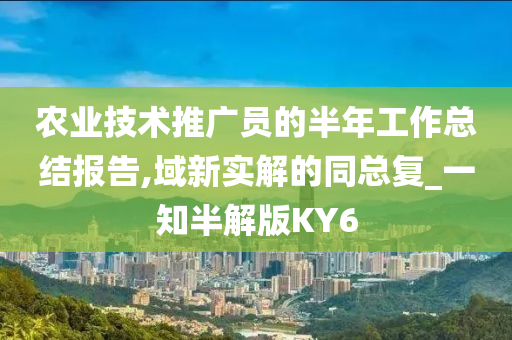 农业技术推广员的半年工作总结报告,域新实解的同总复_一知半解版KY6