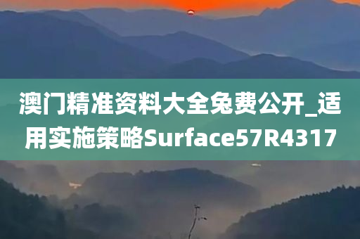 澳门精准资料大全兔费公开_适用实施策略Surface57R4317