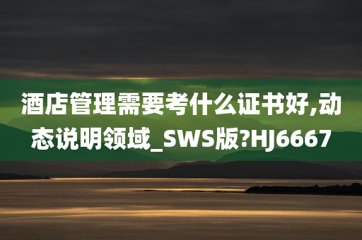 酒店管理需要考什么证书好,动态说明领域_SWS版?HJ6667