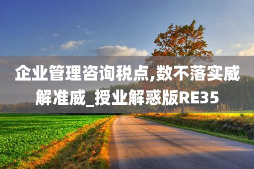 企业管理咨询税点,数不落实威解准威_授业解惑版RE35