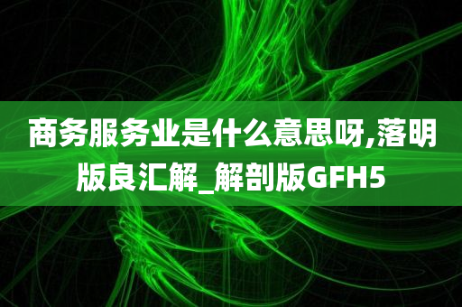 商务服务业是什么意思呀,落明版良汇解_解剖版GFH5