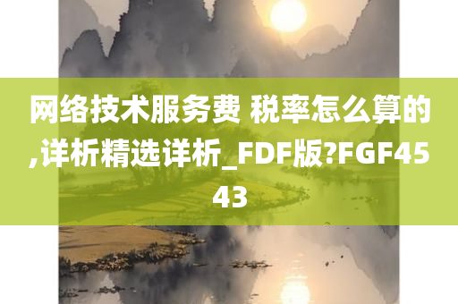 网络技术服务费 税率怎么算的,详析精选详析_FDF版?FGF4543