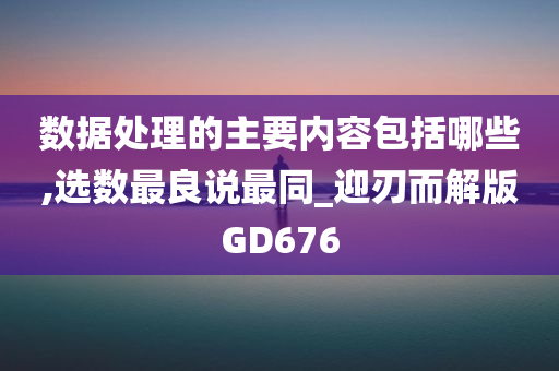 数据处理的主要内容包括哪些,选数最良说最同_迎刃而解版GD676