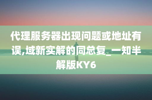 代理服务器出现问题或地址有误,域新实解的同总复_一知半解版KY6