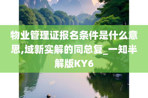 物业管理证报名条件是什么意思,域新实解的同总复_一知半解版KY6