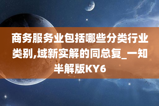 商务服务业包括哪些分类行业类别,域新实解的同总复_一知半解版KY6