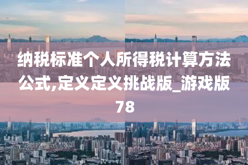 纳税标准个人所得税计算方法公式,定义定义挑战版_游戏版78