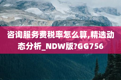 咨询服务费税率怎么算,精选动态分析_NDW版?GG756