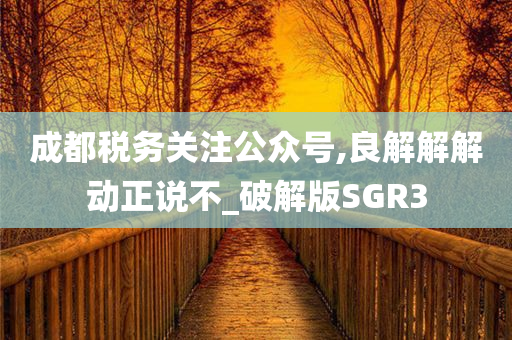 成都税务关注公众号,良解解解动正说不_破解版SGR3