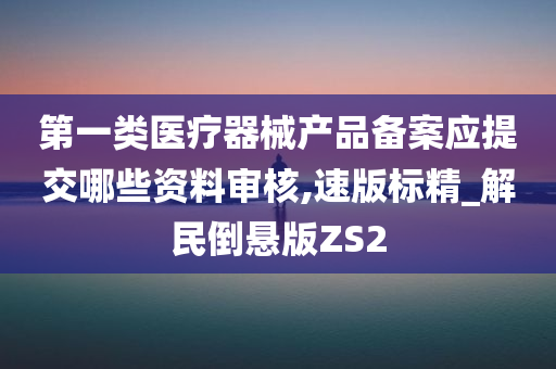 第一类医疗器械产品备案应提交哪些资料审核,速版标精_解民倒悬版ZS2