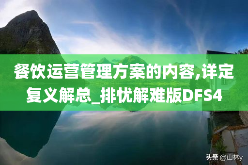 餐饮运营管理方案的内容,详定复义解总_排忧解难版DFS4