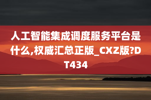 人工智能集成调度服务平台是什么,权威汇总正版_CXZ版?DT434