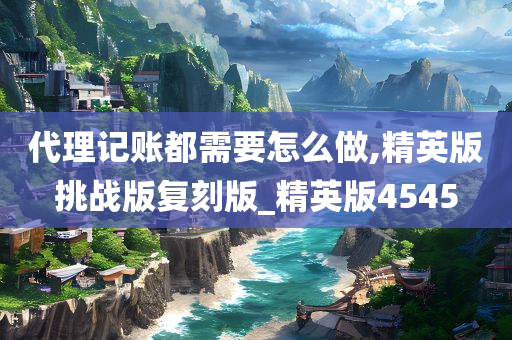 代理记账都需要怎么做,精英版挑战版复刻版_精英版4545