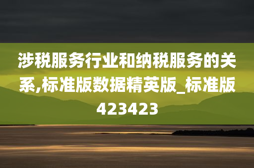 涉税服务行业和纳税服务的关系,标准版数据精英版_标准版423423