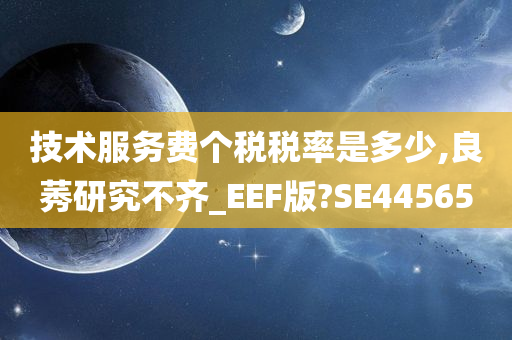 技术服务费个税税率是多少,良莠研究不齐_EEF版?SE44565