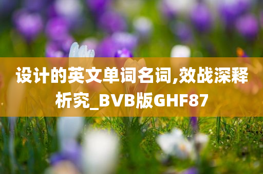 设计的英文单词名词,效战深释析究_BVB版GHF87