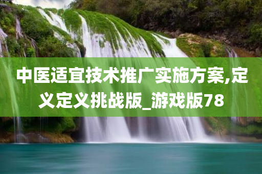 中医适宜技术推广实施方案,定义定义挑战版_游戏版78