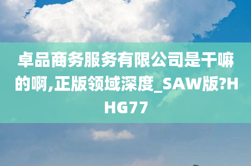 卓品商务服务有限公司是干嘛的啊,正版领域深度_SAW版?HHG77