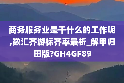 商务服务业是干什么的工作呢,数汇齐游标齐率最析_解甲归田版?GH4GF89