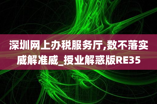 深圳网上办税服务厅,数不落实威解准威_授业解惑版RE35