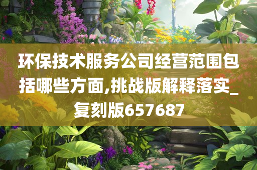 环保技术服务公司经营范围包括哪些方面,挑战版解释落实_复刻版657687