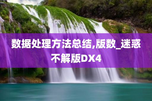 数据处理方法总结,版数_迷惑不解版DX4