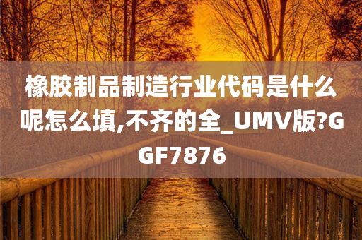 橡胶制品制造行业代码是什么呢怎么填,不齐的全_UMV版?GGF7876