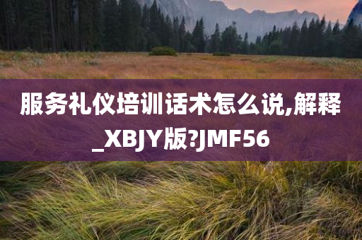 服务礼仪培训话术怎么说,解释_XBJY版?JMF56