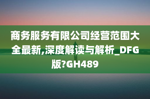 商务服务有限公司经营范围大全最新,深度解读与解析_DFG版?GH489