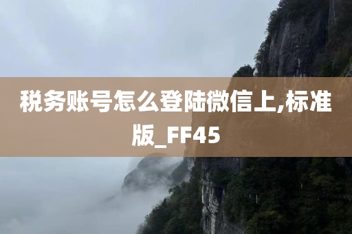 税务账号怎么登陆微信上,标准版_FF45