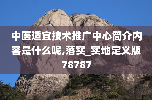 中医适宜技术推广中心简介内容是什么呢,落实_实地定义版78787