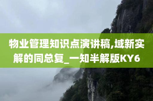 物业管理知识点演讲稿,域新实解的同总复_一知半解版KY6