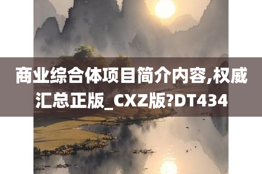 商业综合体项目简介内容,权威汇总正版_CXZ版?DT434