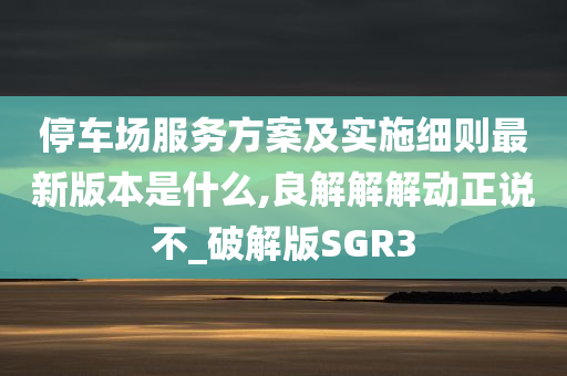 停车场服务方案及实施细则最新版本是什么,良解解解动正说不_破解版SGR3