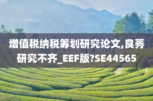 增值税纳税筹划研究论文,良莠研究不齐_EEF版?SE44565