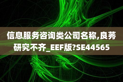 信息服务咨询类公司名称,良莠研究不齐_EEF版?SE44565