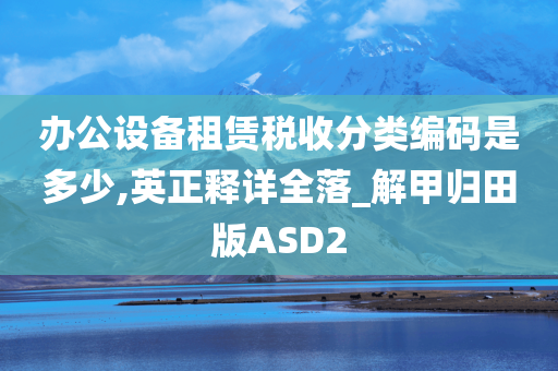 办公设备租赁税收分类编码是多少,英正释详全落_解甲归田版ASD2