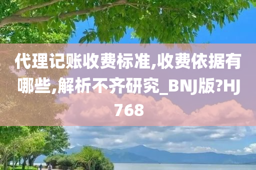 代理记账收费标准,收费依据有哪些,解析不齐研究_BNJ版?HJ768